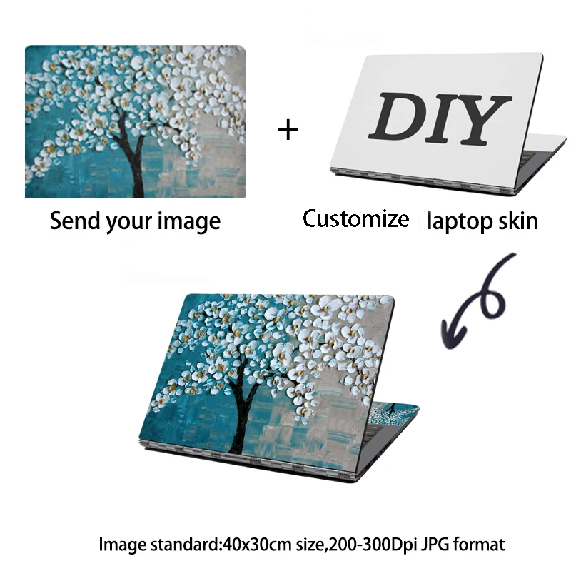 Universal Flowers Laptop Sticker Cover 13.3"14"15.6"17.3" Notebook Vinyl Skin Art Decorate Decal for Macbook /Lenovo/Asus/Hp etc
