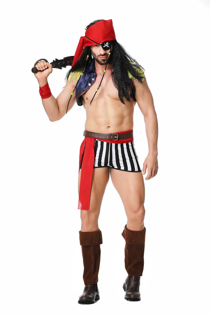 

Halloween Adult Male Pirate Cosplay Costumes for Men Captain Jack Sparrow Caribbean Pirates Buccaneer Canival Party Outfits