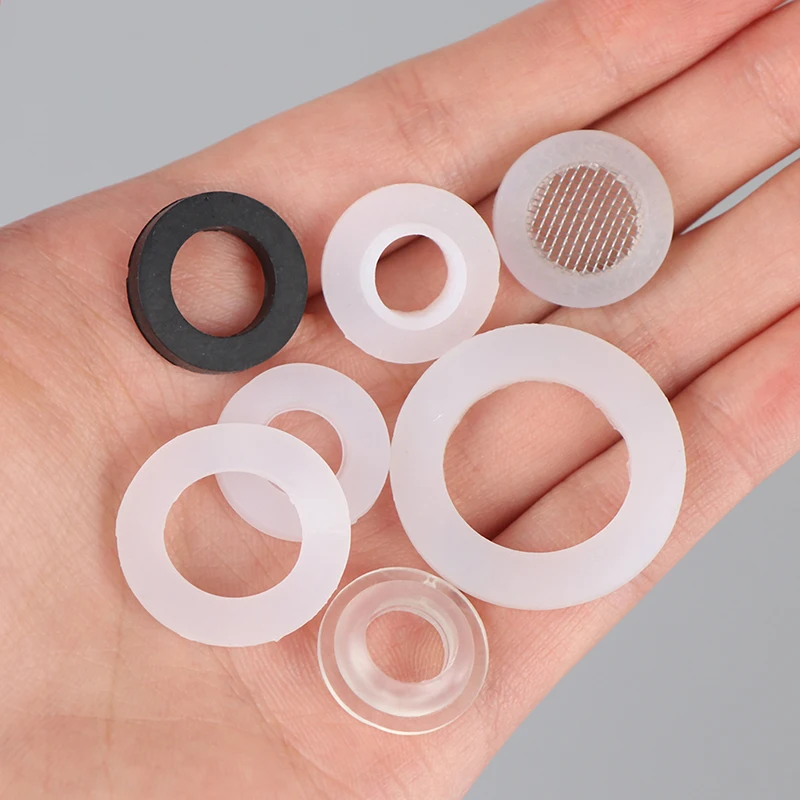 Silicone Rubber Sealing Gasket Set - White & Black (10 Pieces)