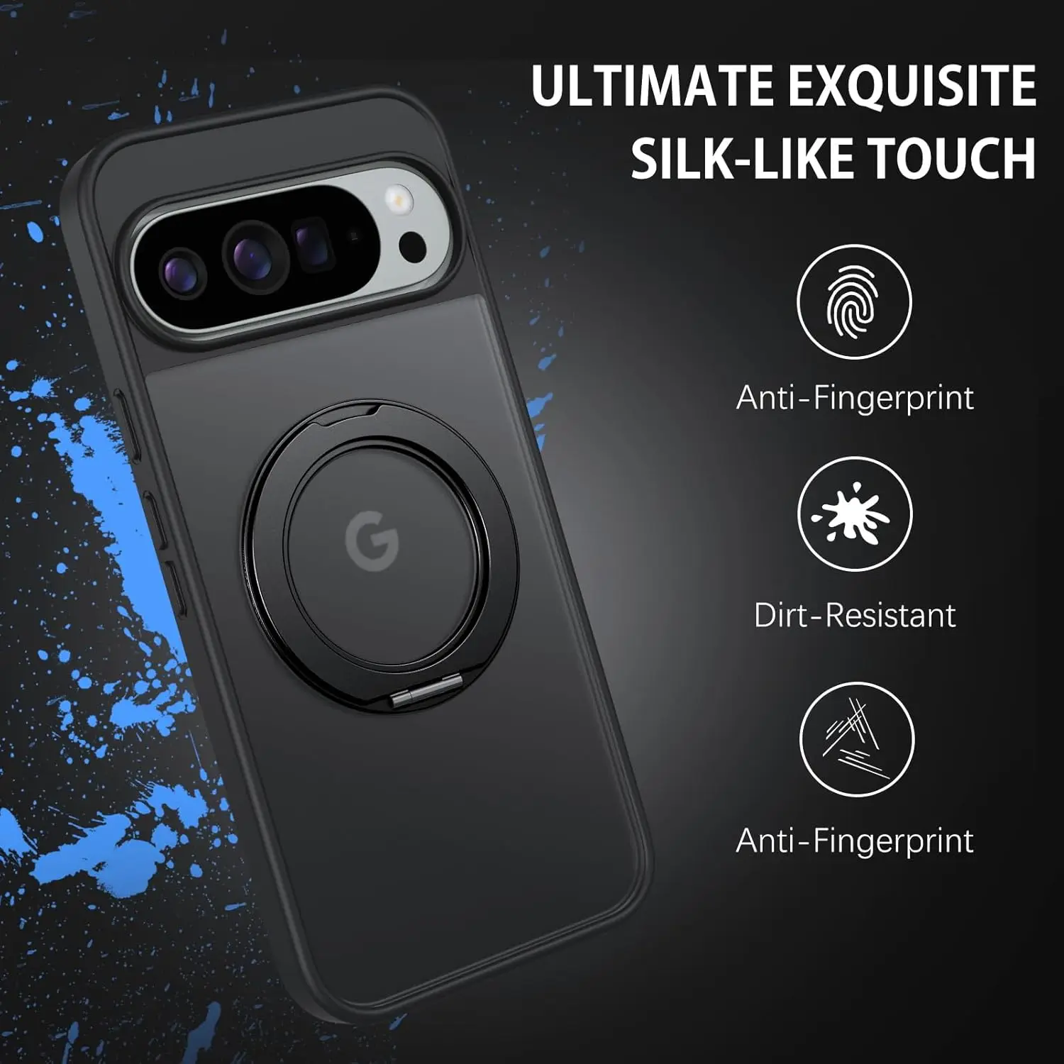 Ultimate 360° Rotatable Ring Holder Kickstand Case with Magnetic Wireless Charging and Shockproof Protection
