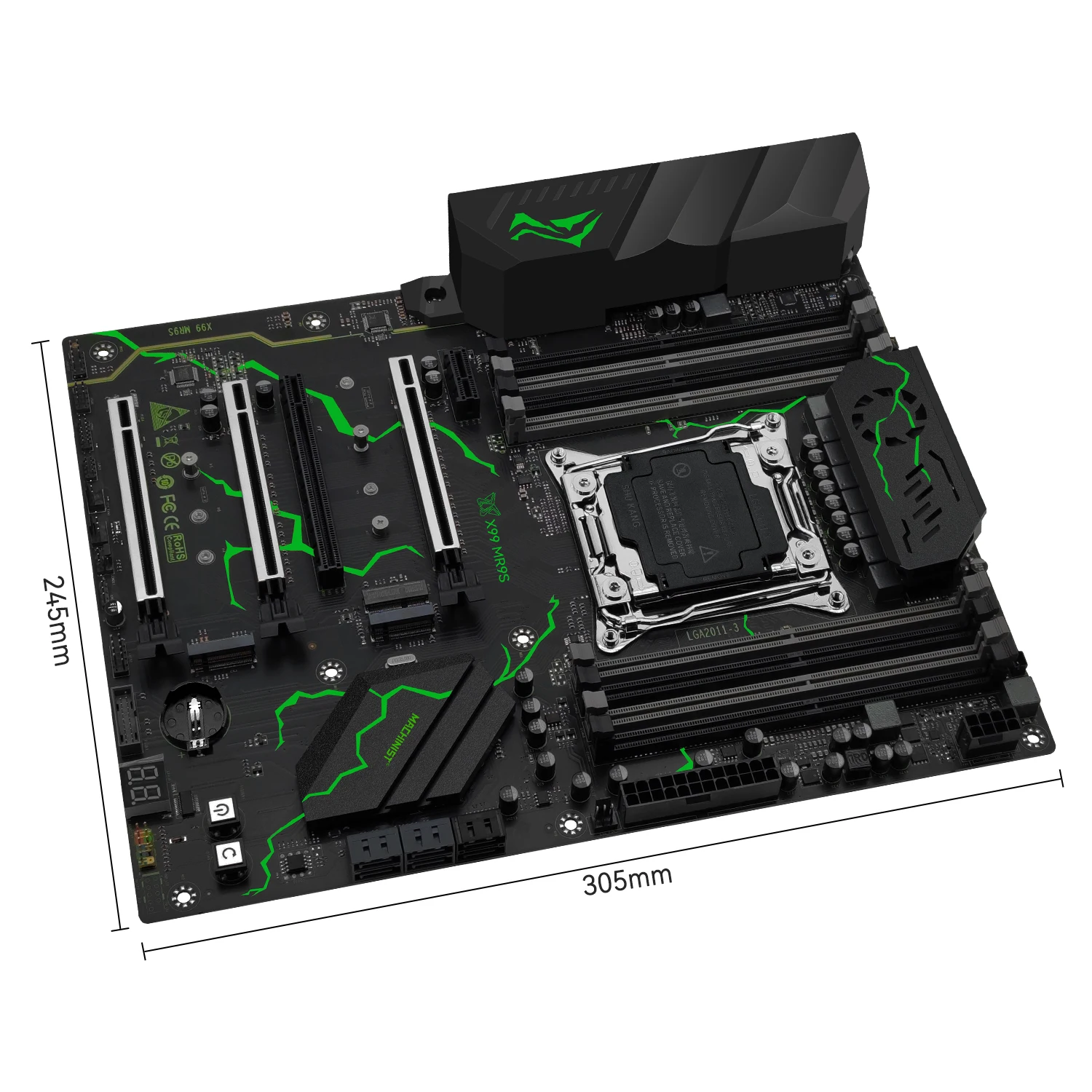 MACHINIST X99 MR9S 마더보드, 콤비네이션형, LGA 2011-3 Intel Xeon E5 2690 V4 및 DDR4 (2X8) = 16GB ATX 램