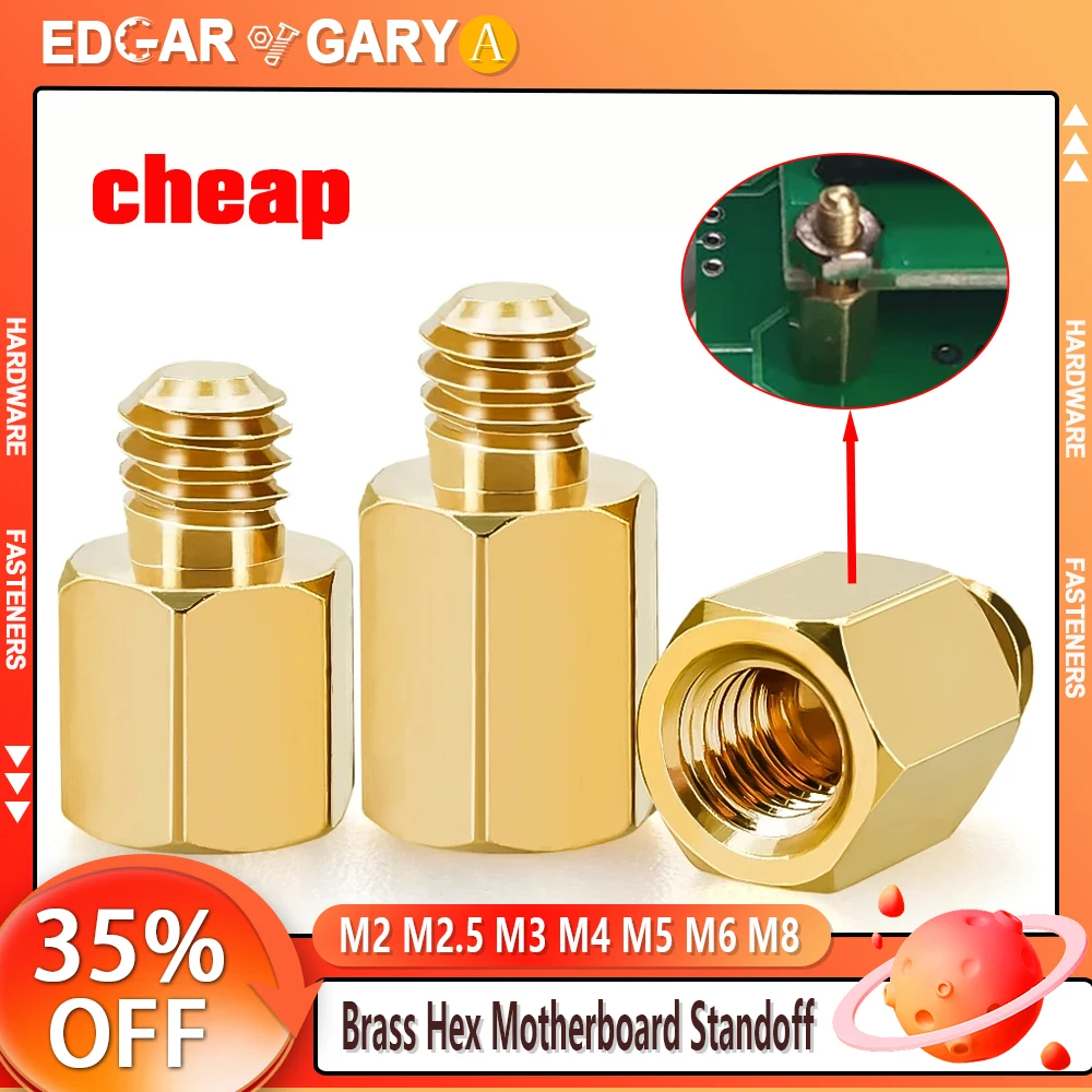 M2 M2.5 M3 M4 M5 M6 Hex Brass Standoff Copper Spacing Screw Male Female Threaded Pillar PCB Column Computer Motherboard Spacer