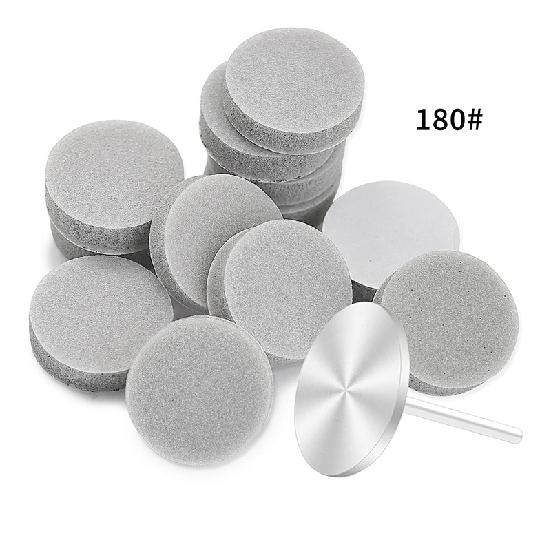 50개 네일 버핑 디스크 20mm 폴리싱 샌드피스 빠른 네일 폴리싱 매니큐어 도구 액세서리 네일 키트 전문가용 세트
