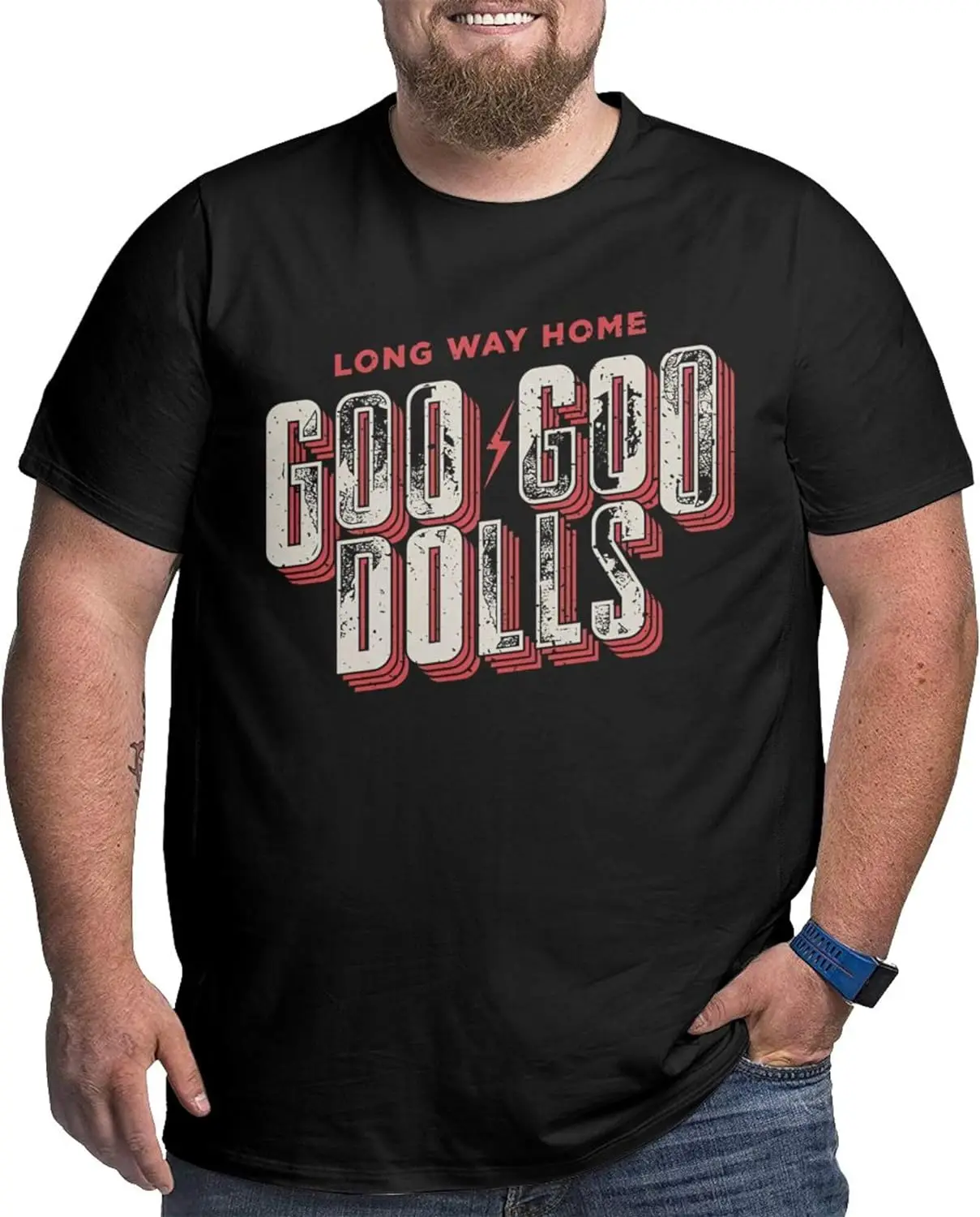 

Men Big and Tall Shirts Plus Size Graphic T-Shirts Cotton Tees Black