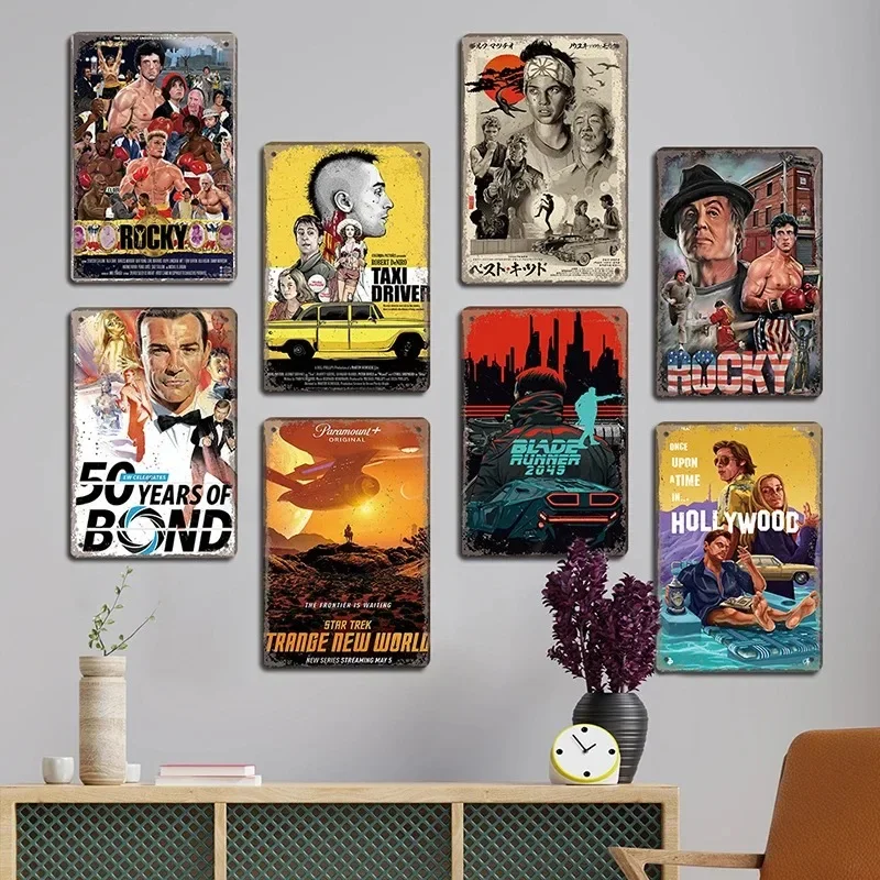 Poster Film Plaque Métal Vintage 'Billets De Cinéma' - Déco Murale Rétro Film Xxl