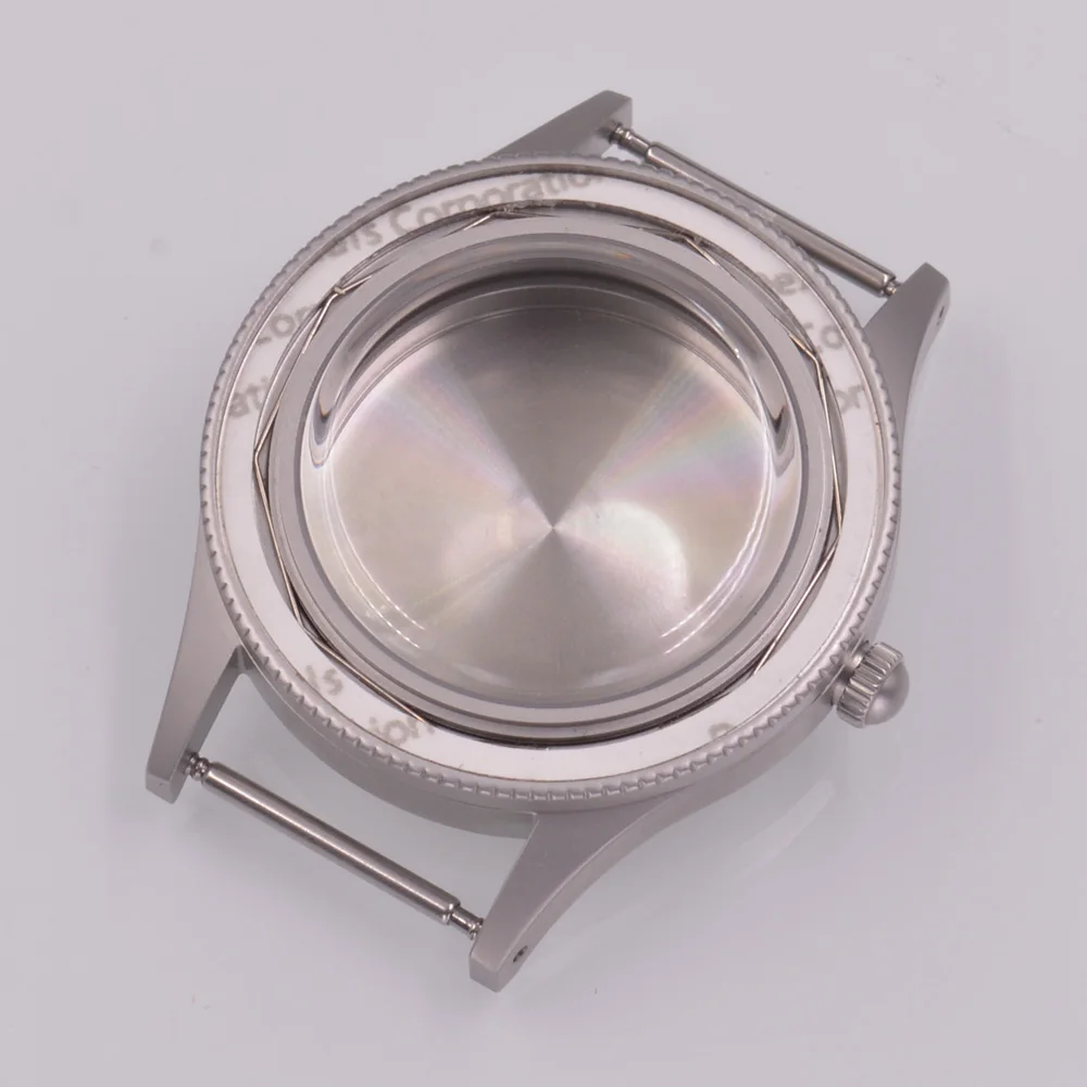 아치 유리 시계 케이스, NH35 NH36 ETA2824 PT5000 Seagull ST2130 자동 무브먼트 발광 베젤에 적합, 40mm
