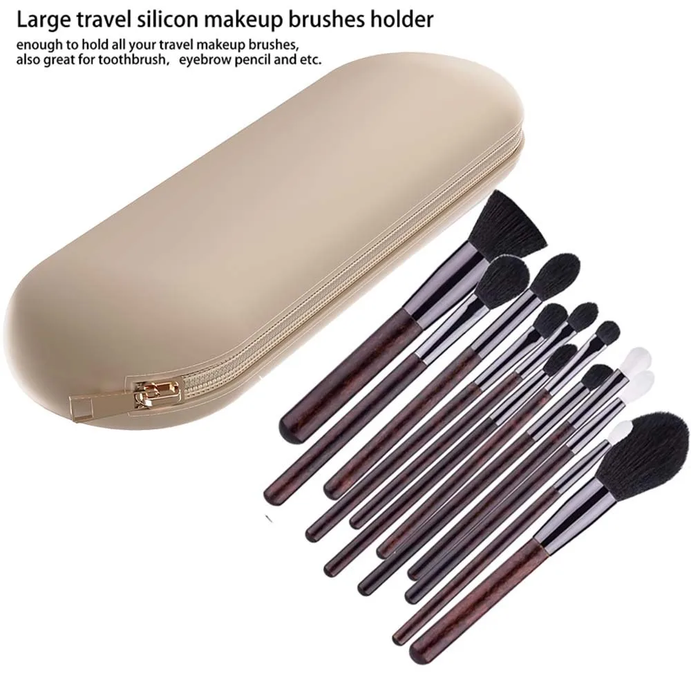 XoeLLe Porta Pennelli Da Trucco Da Viaggio, 2 Borsa Cosmetica Portatile In Silicone Supporto Per Pennelli Da Trucco Con Chiusura Magnetica Custodia Per Pennelli Da Organize Da Viaggio