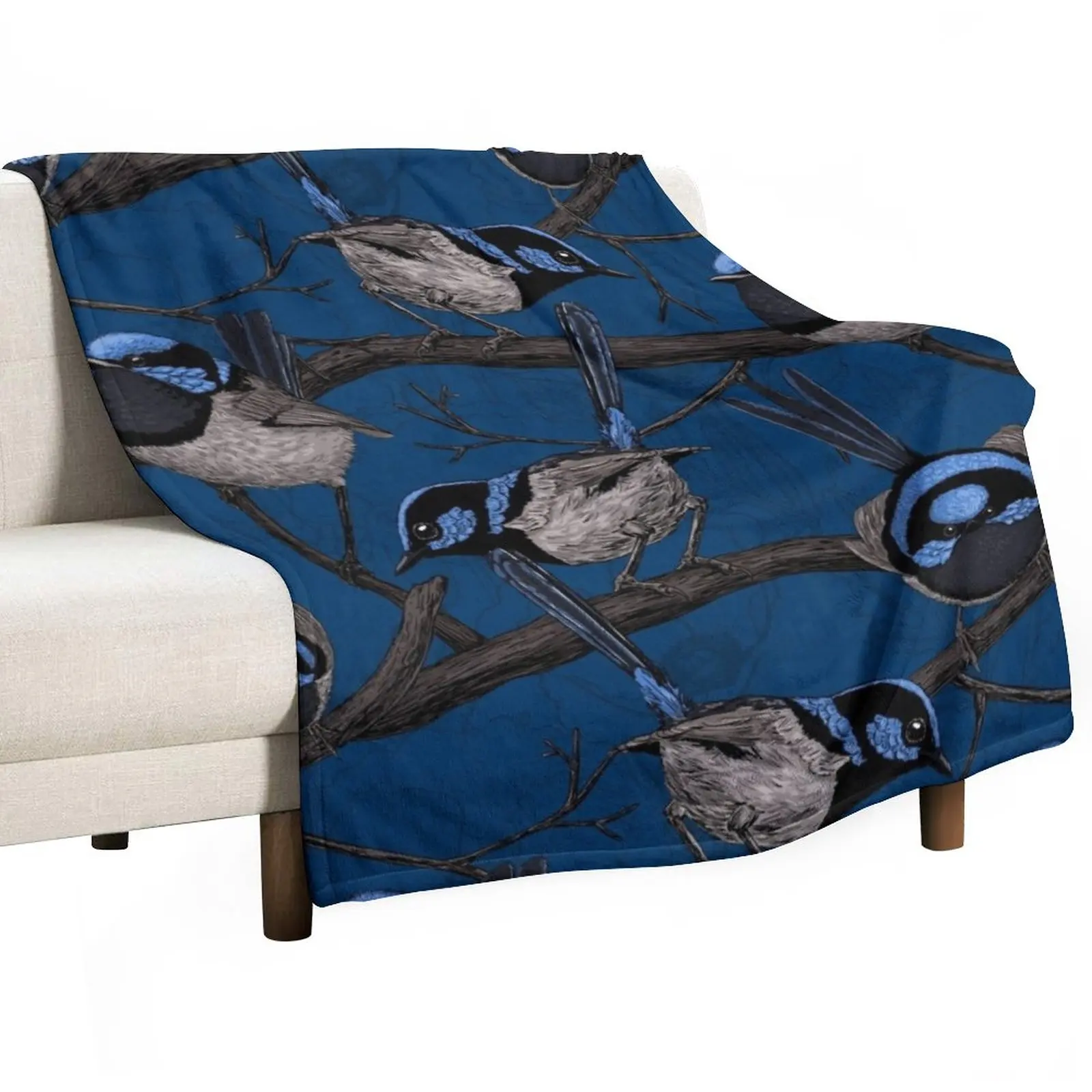 

Night fairy wrens Throw Blanket Sofa Blanket Luxury Throw Blanket