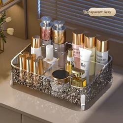 Elegant Desktop Storage Box | High - Aesthetic PET Jewelry and Cosmetics Organizer - S (Grey)