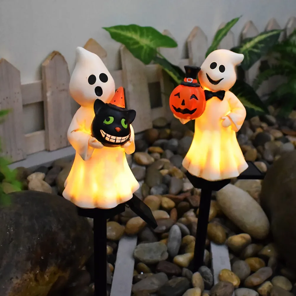 Solar Powered Halloween Ghost Outdoor Lights Creative Atmosphere Layout Waterproof Courtyard Garden Scenery Pendant Props Light