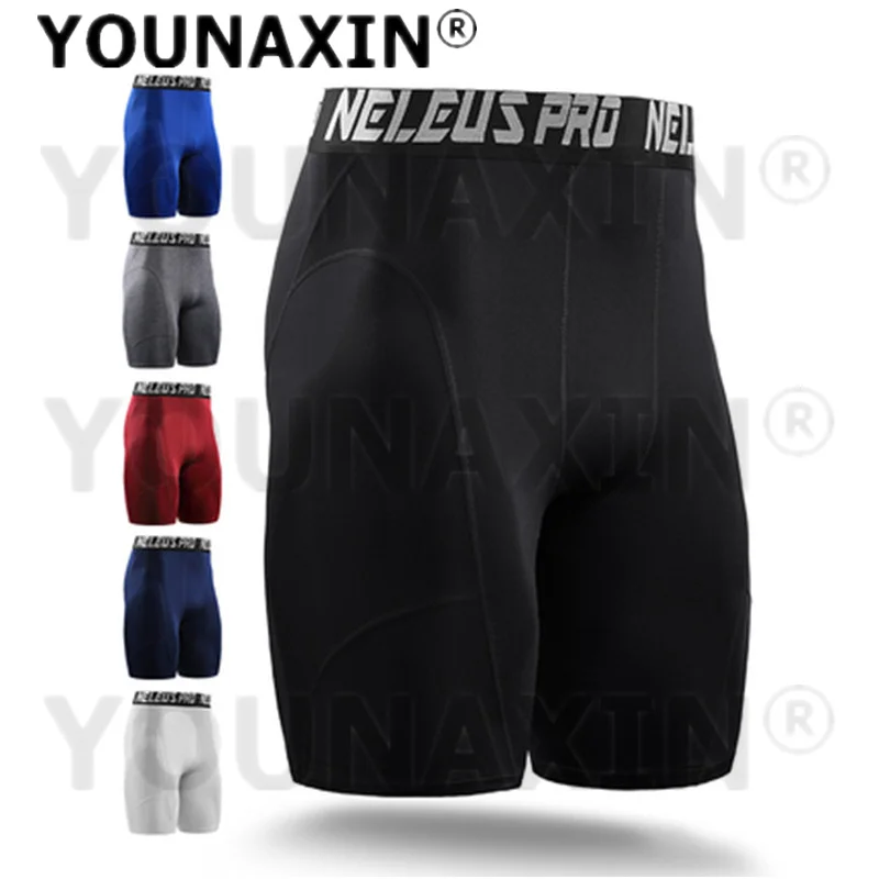 Men's Fitness Running Underwear Stretch Shorts Quick-drying Gym Exercise Tight Leggings Boy Basketball Pant M L XL 2XL 3XL