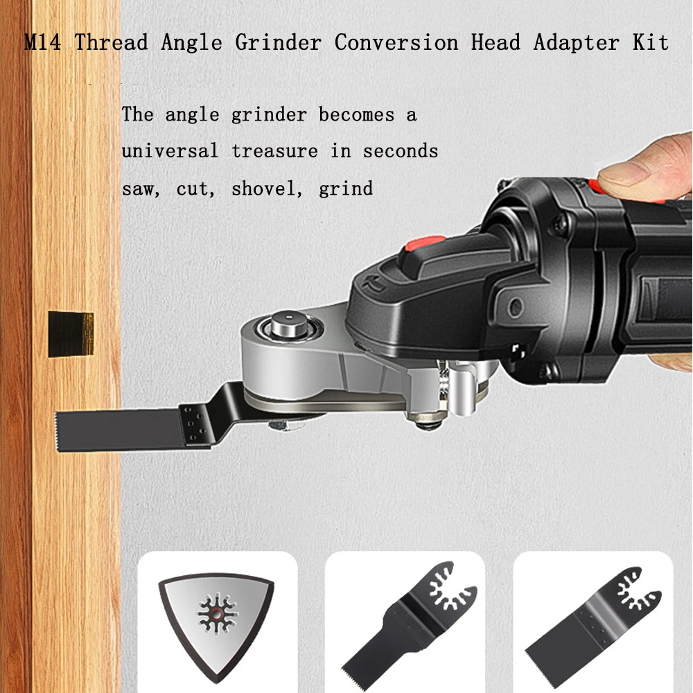 

M14 Thread Angle Grinder Conversion Head Adapter with Power Oscillating Tool Adapter Tool Kits for Type 115 125 Angle Grinder