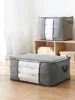 Foldable Storage Bag Clothes Organizer Waterproof Oxford Clear Window Clothing Wardrobe Organizer Home Non Woven Storage Box 3