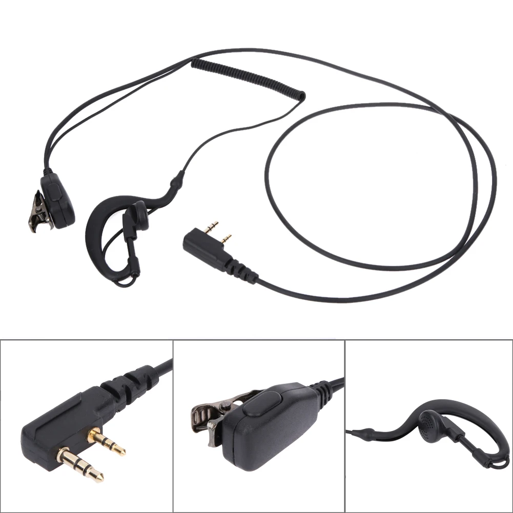 Quansheng Baofeng UV5R 용 이어피스 헤드셋 PTT 마이크, BF-888S 켄우드 Wouxun 양방향 라디오 워키토키 헤드셋 이어폰, 2 핀