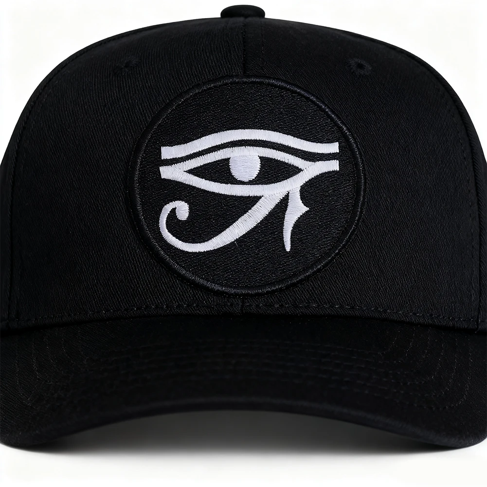 2 Stück runde bestickte Hut-Aufnäher, Auge des Horus, altägyptisches Symbol, Schutz zum Aufbügeln, Aufnähen, Kleidungsabzeichen, Applikation