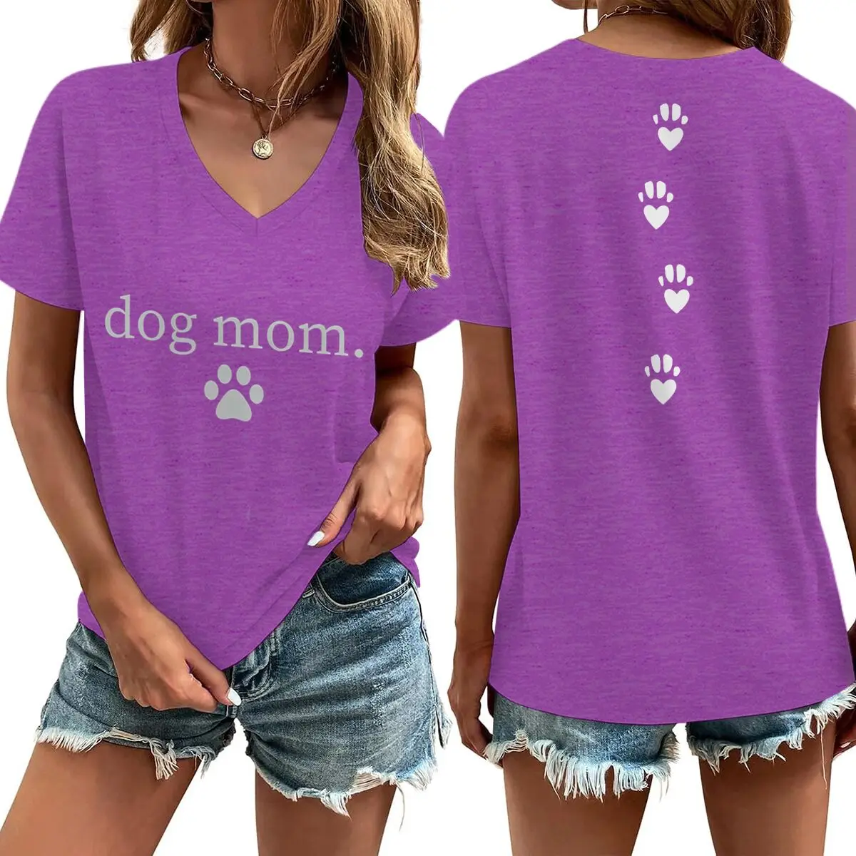 Dog Mom V-Neck Tee 5