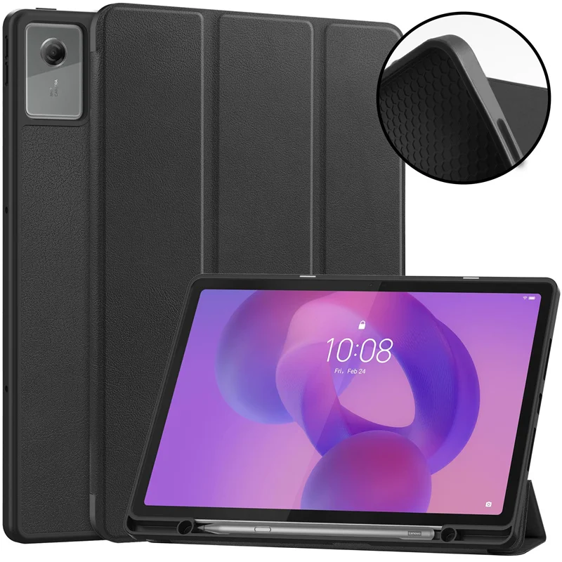 Premium Case with Pencil Holder and PU Silicon Back
