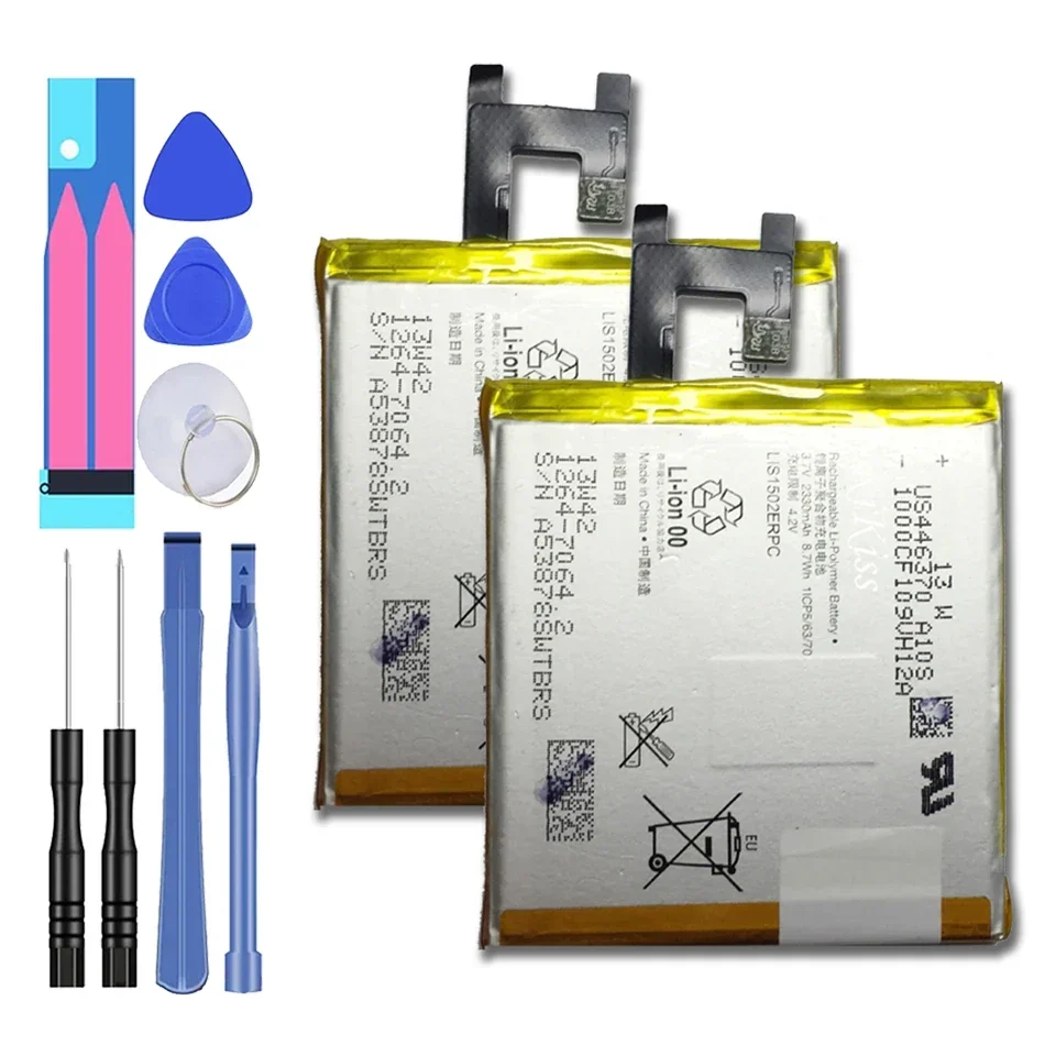 

New L36 M2 S39H LIS1502ERPC 2330mAh battery For Sony Xperia Z L36h L36 c6602 C6603 S39H C2305 M2 S50H D2303 D2305 D2306 + Tools