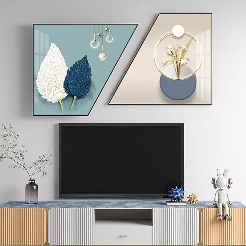 

High-quality Living Room Background Wall Hang Painting Simple Pattern Restaurant Decor Painting Creative Trapezoidal Home Mural