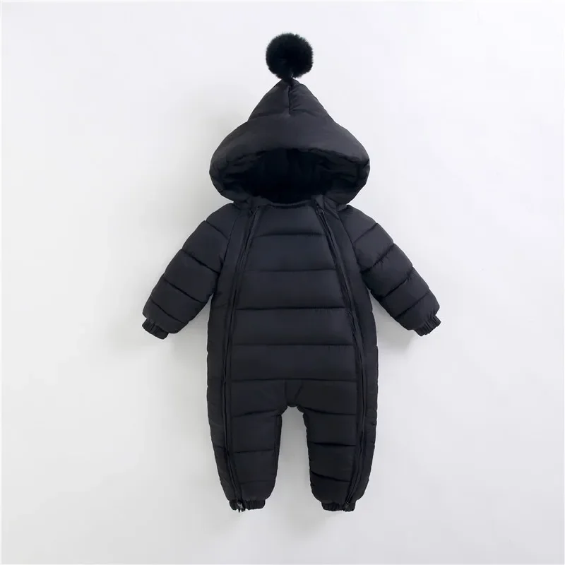 Newborn baby quilted jumpsuit boys and girls plus velvet thick cartoon romper baby toddler plus cotton clothes autumn and winter