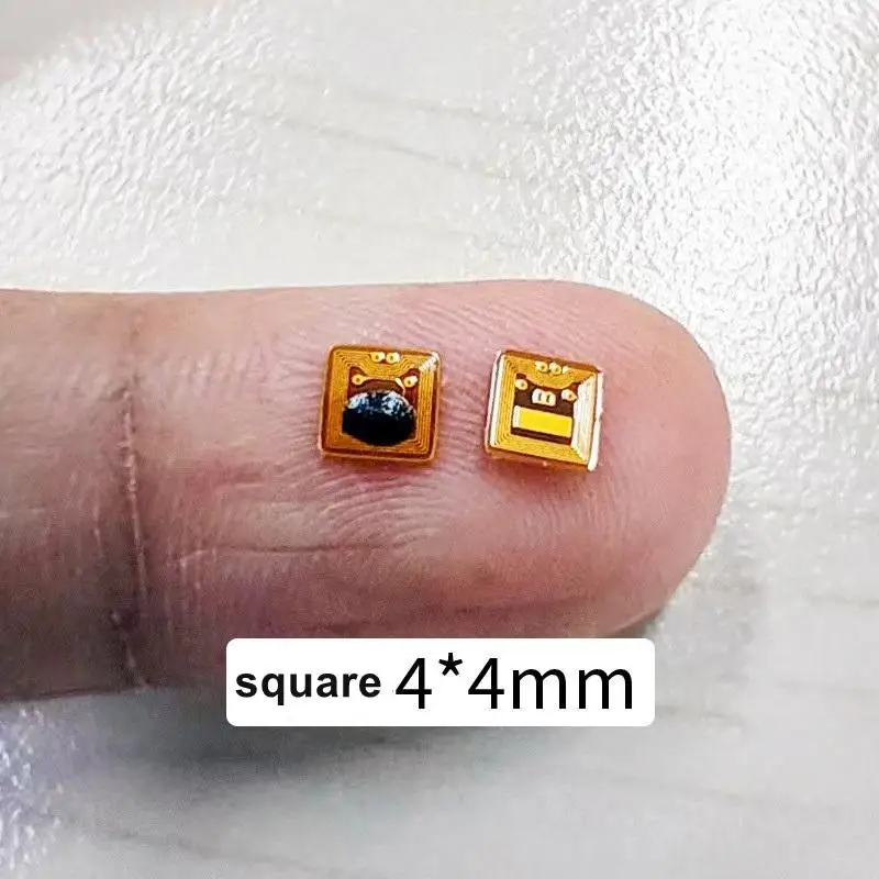 프로그래밍 가능한 4*4mm 마이크로 FPC NFC RFID 태그 스티커 Ntag213 1mm 판독 범위, 출입 통제 및 공급망 관리용
