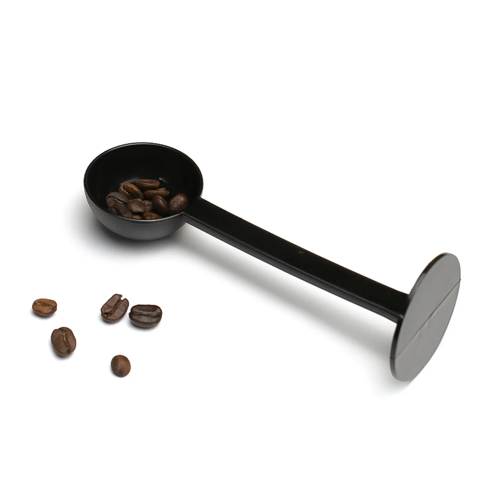 Cucchiaino da caffè nero a manico lungo, cucchiaio dosatore e manomissione caffè in plastica multifunzionale, cucchiaio per polvere, utensile da cucina per caffè,