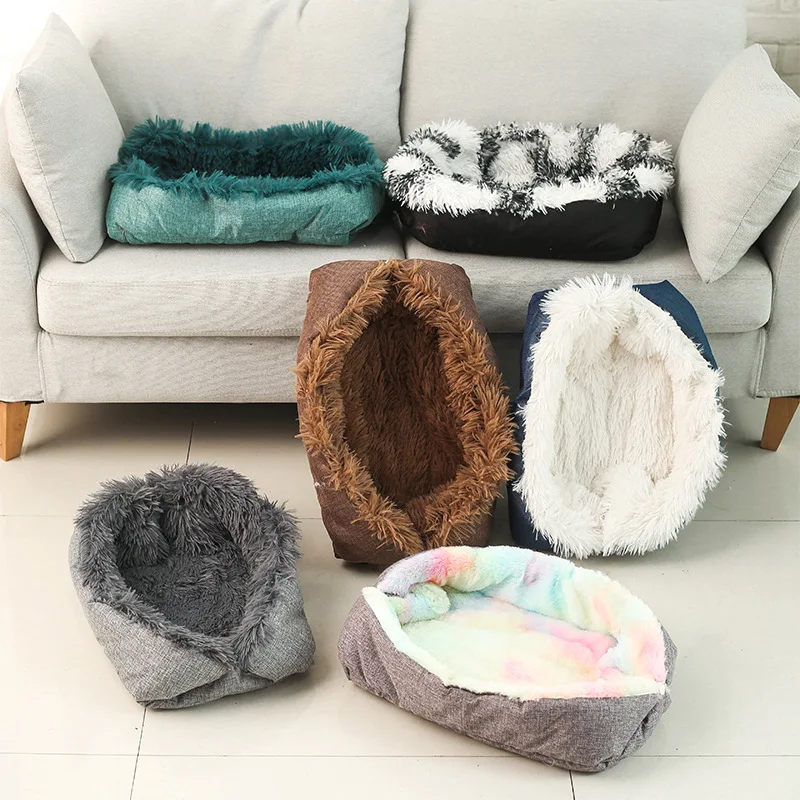 

Pet Bed For Dog Kennel Cat Winter House Plush Ring Blanket Dog Plush Fluffy Cat Warm Winter Blankets Puppy Pets Accessories