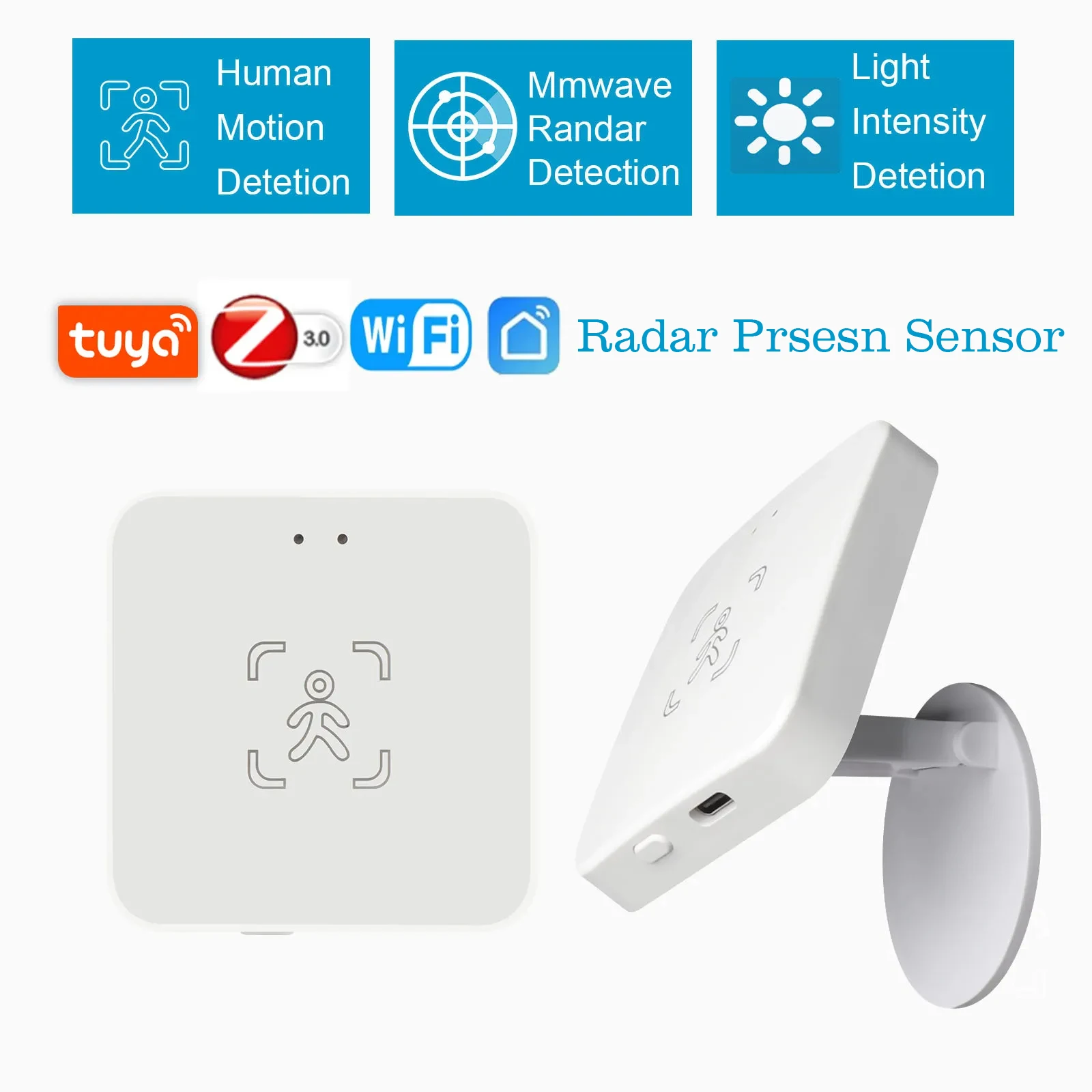 Tuya WiFi / Zigbee Human Presence Detector,Luminance/Distance Detection,  Smart Human Body PIR Sensor Support Home Assistant