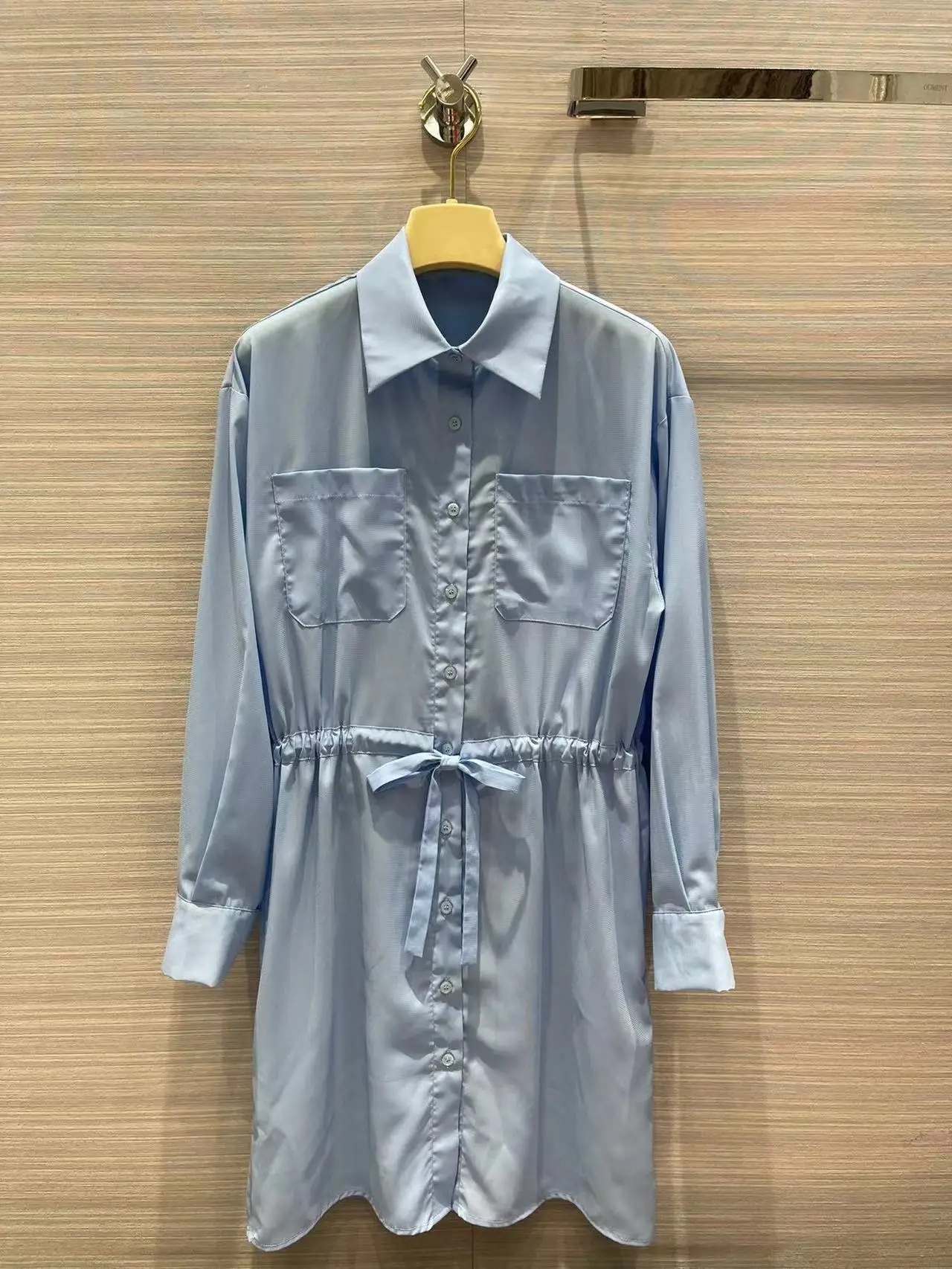 

Fyion Women's Summer Shirt Dress 2022 Runway Fashion Long Sleeve Single Breasted Belt Loose Mini Party
