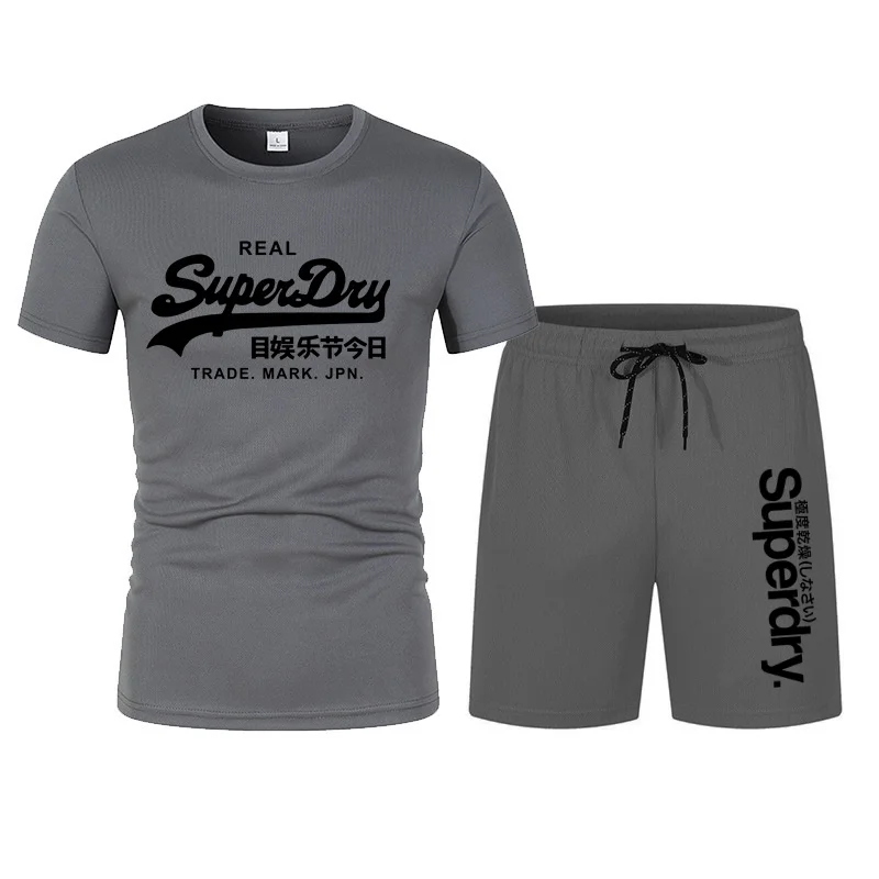 Summer Fashion Printed Men's Shorts Set, Men's Quick Drying And Breathable Outdoor Fitness And Sports Set, Short Sleeved T-Shirt 2