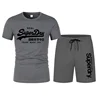 Summer Fashion Printed Men's Shorts Set, Men's Quick Drying And Breathable Outdoor Fitness And Sports Set, Short Sleeved T-Shirt 2