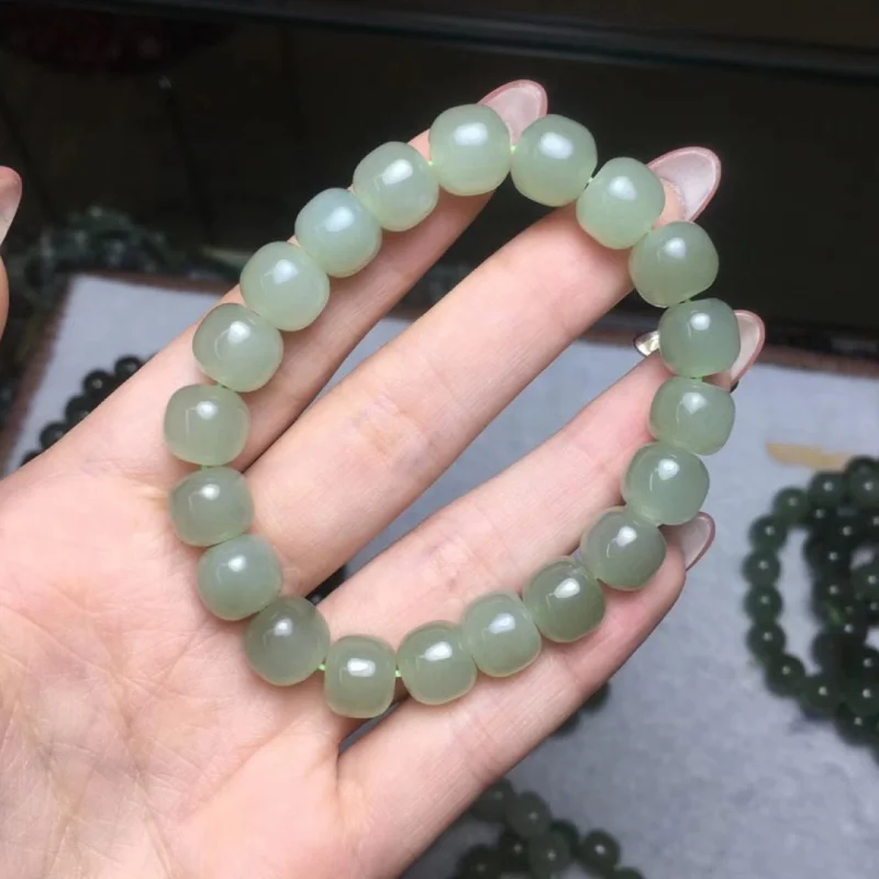 

Hetian Qinghai материал одиночный Круглый браслет Diy рассеянные бусины