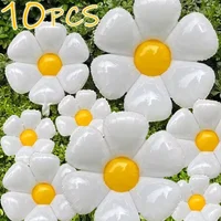 1/10Pcs Daisy Balloon Huge White Yellow Aluminum Foil Balloons for Birthday Baby Shower Wedding Daisy Party Decorations Supplies