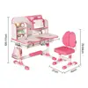 Children Desk Chair Set Astronaut Pattern Widened Desktop Students Desk Chair Rounded Corner Study Desk Chair Set Kid Furniture 6