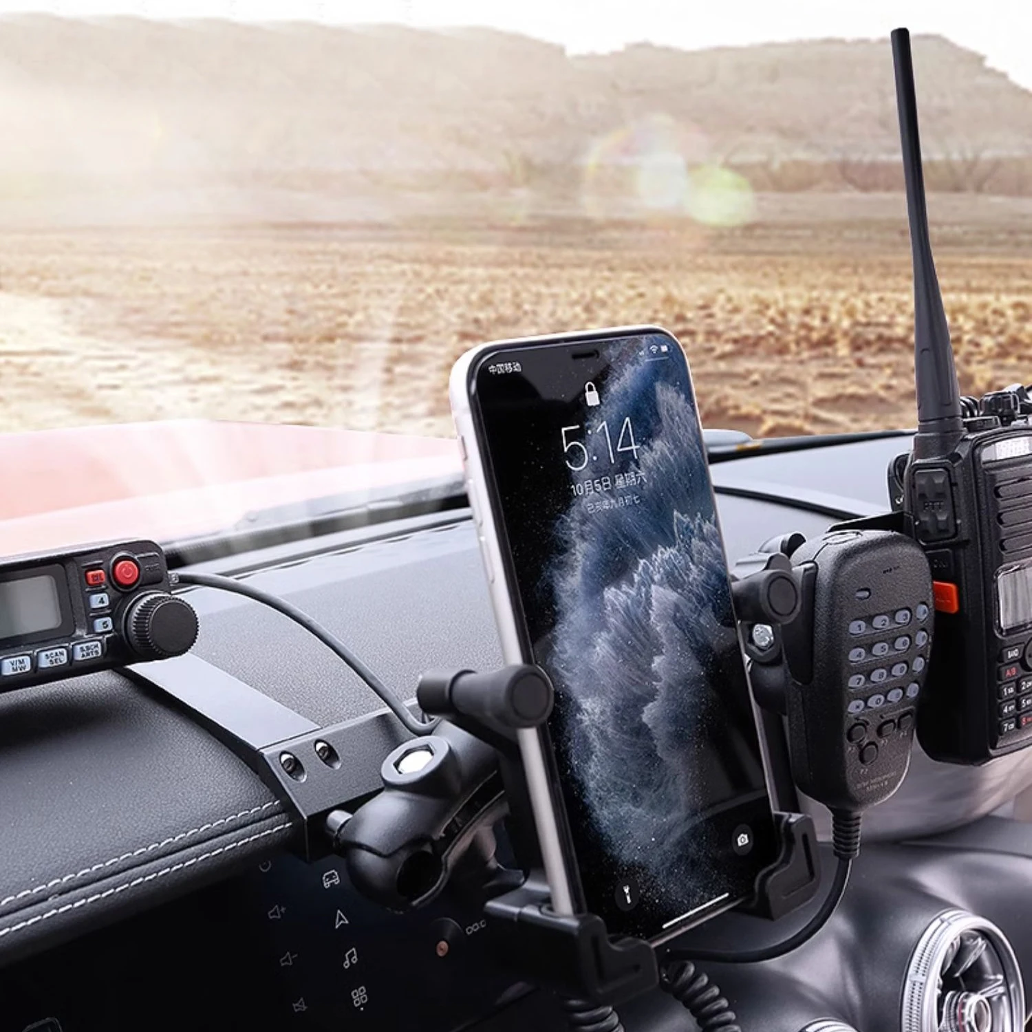 LHD만 GWM WEY 탱크 300 Tank300 2020-2024 센터 콘솔 휴대폰 거치대 GPS 네비게이션 무전기 라디오 브래킷