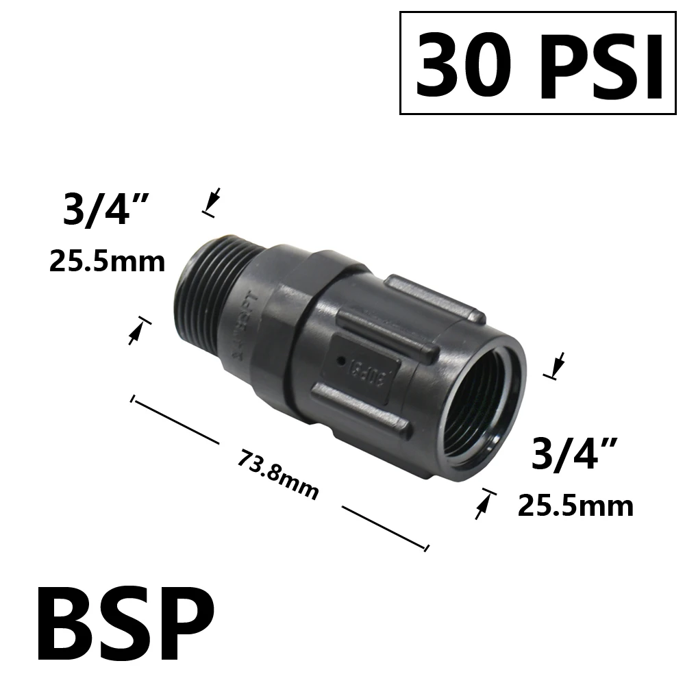 3/4 Iinch BSP 스레드 저유량 압력 조절 밸브 농업용 물방울 관개 압력 15/20/25/30/45PSI 감소 밸브