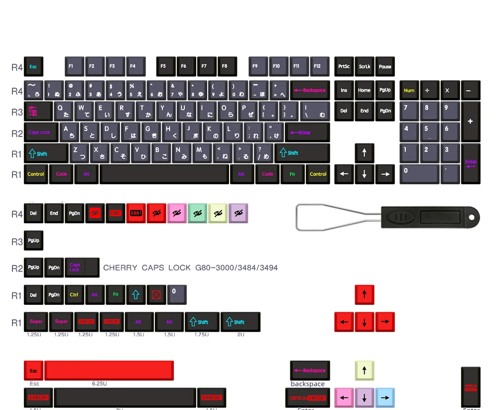 Chaves, Inglês, Japonês, PBT, Sublimação Dye, Keycap