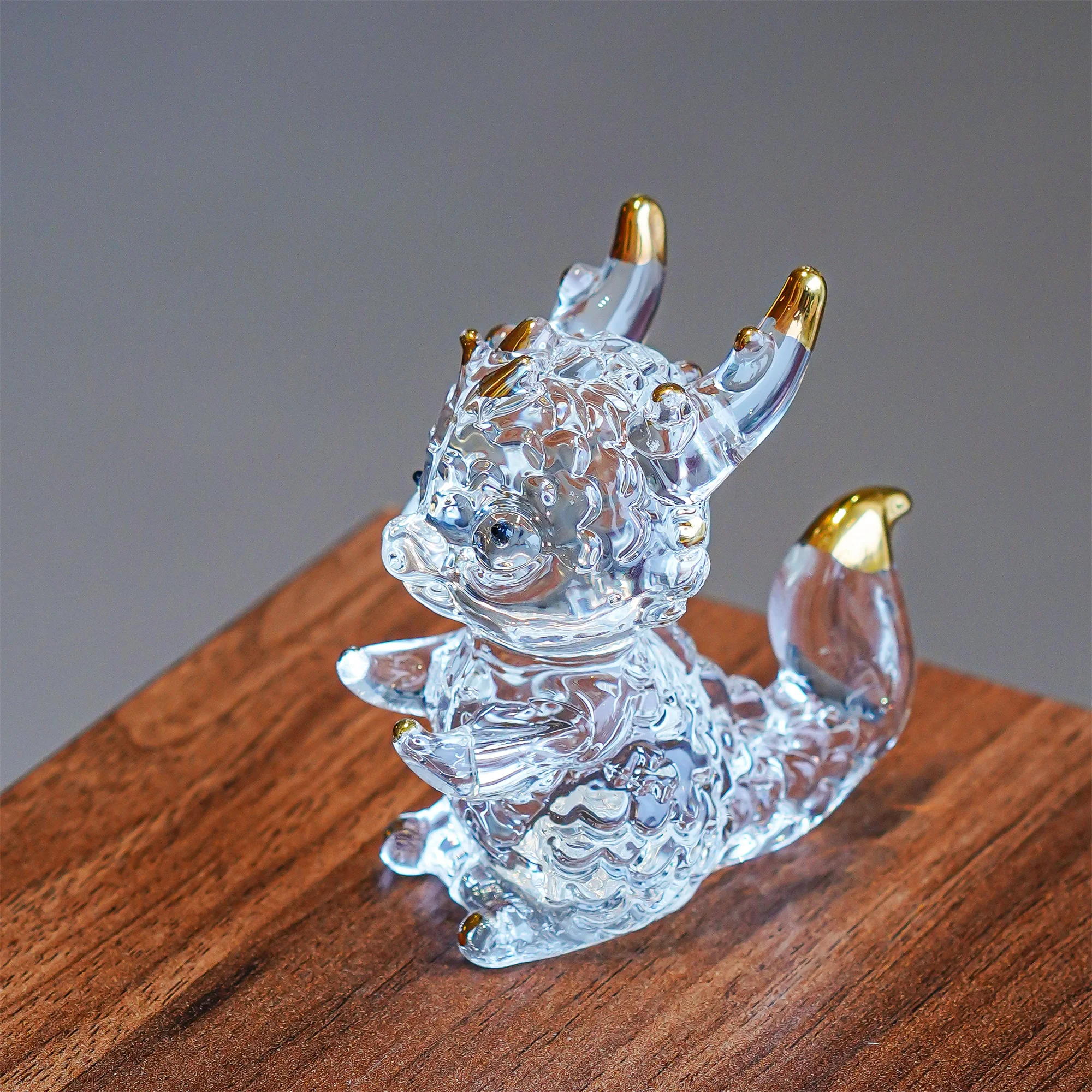 3inch Crystal Little Dragon Figurine Collectible Art Glass Small Mythical Animal Paperweight Fengshui Statue Gift Home Decor images - 6