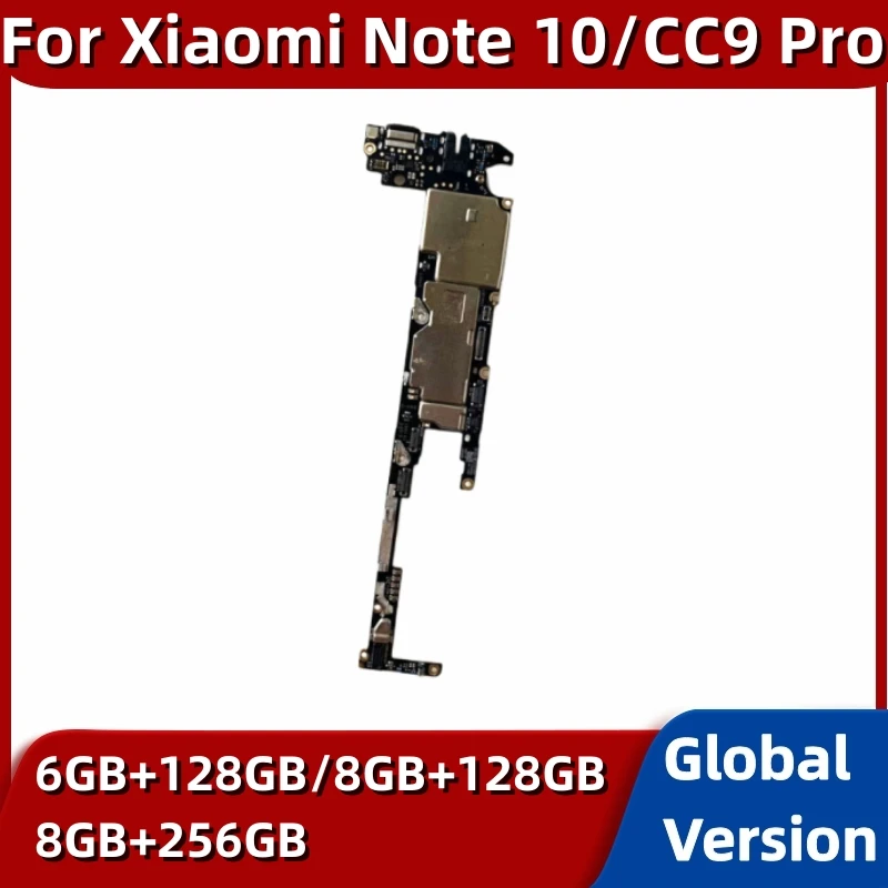 Motherboard for Xiaomi Mi Note 10, CC9 Pro, Original Unlocked Logic Circuits Board, Global Version, 128GB ROM