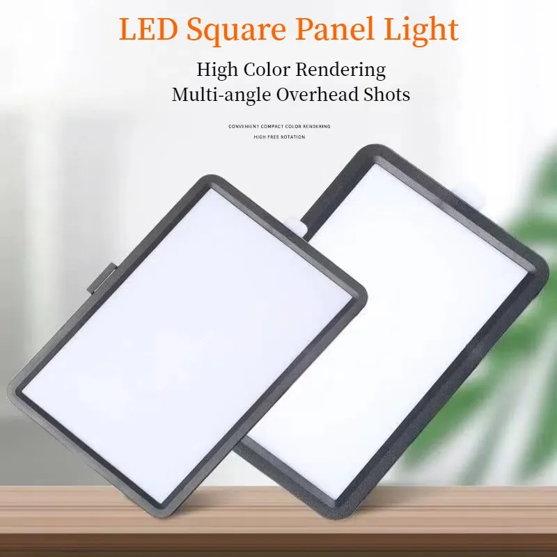 LED Video Light Photography Flat Panel Fill Lighting Photo Studio Lamp for Shoot Live Streaming RGB Filters Desk Tripod Stand