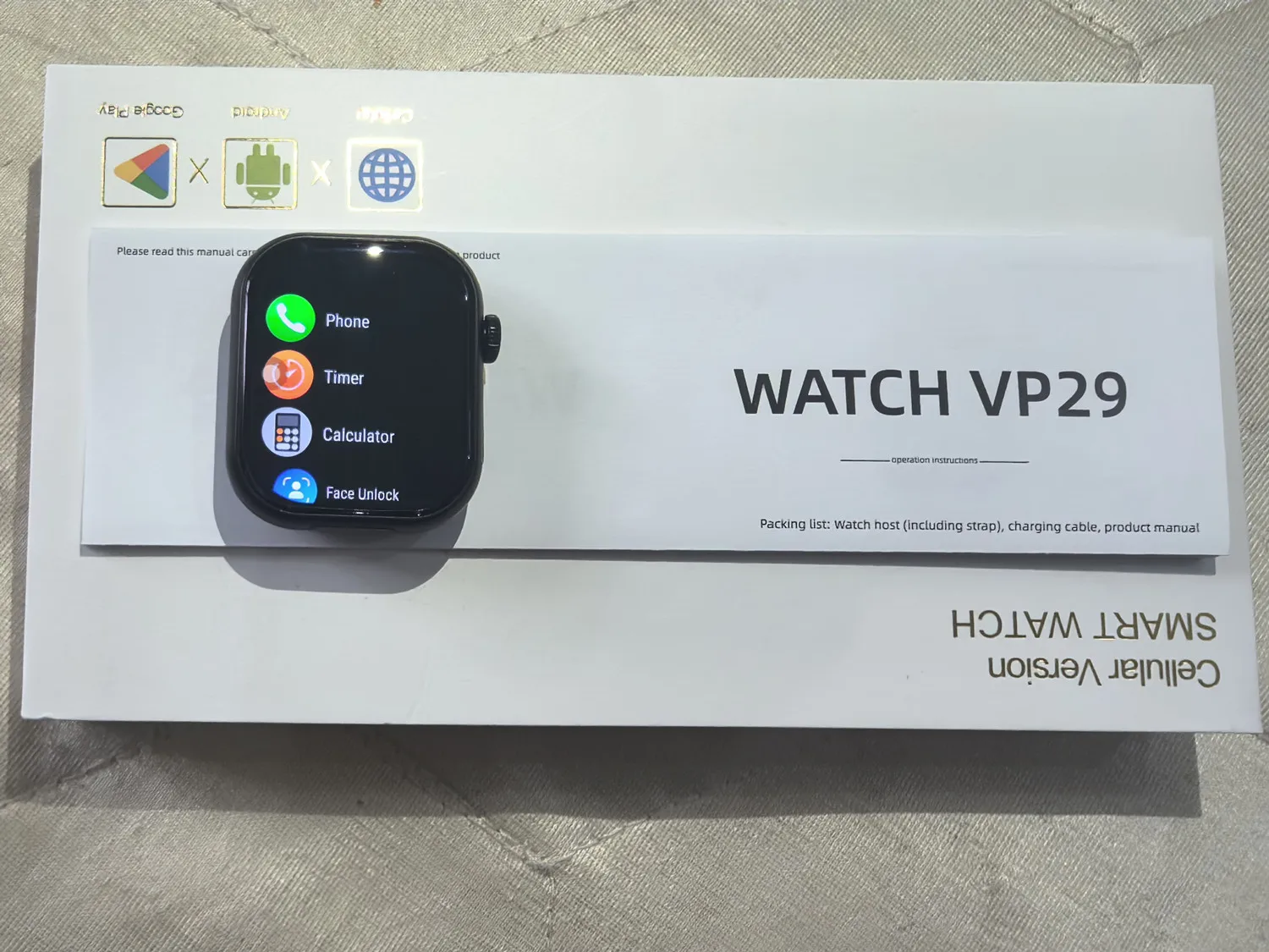 VP29 Smartwatch SIM Card 4G Global Calls Android AMoled