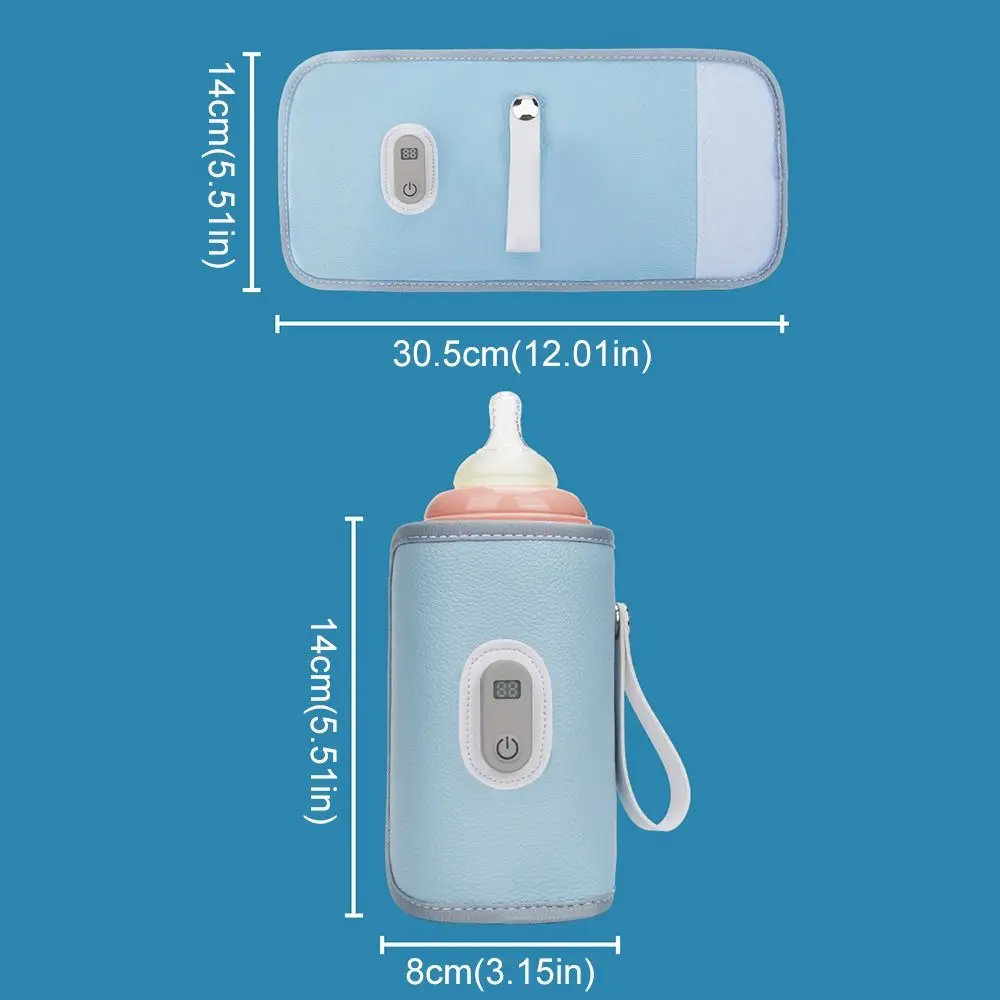 Digital Baby Bottle Warmer 5 Levels Type-C Milk Bottle Insulation Cover LED Display Heating Bottle Thermal Heater