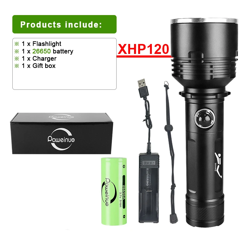 أقوى مصباح غوص احترافي لعام 2024، XHP120، فانوس غو...