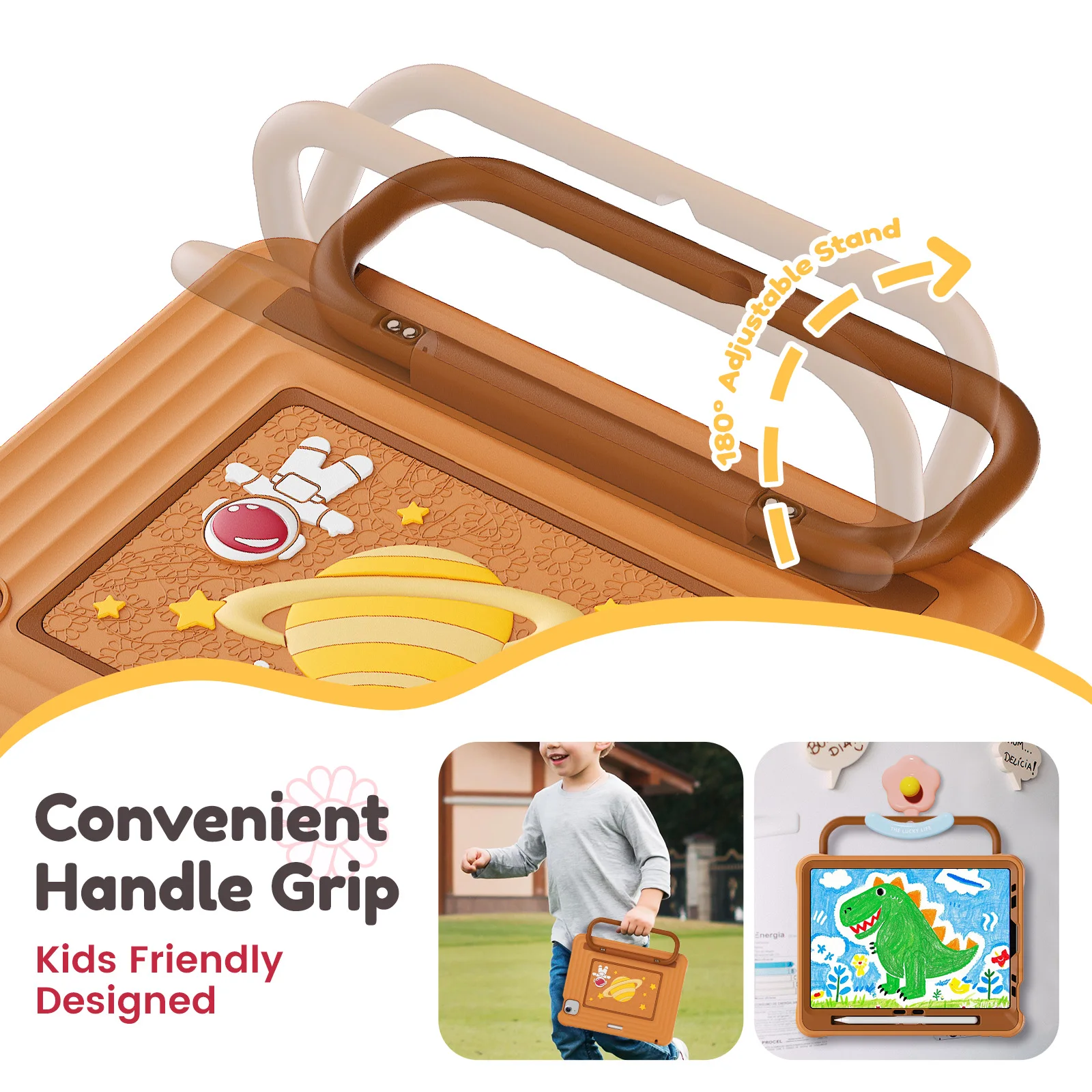 Children's Shockproof Tablet Case - Multi-Purpose Design with Handle Stand and Pencil Holder