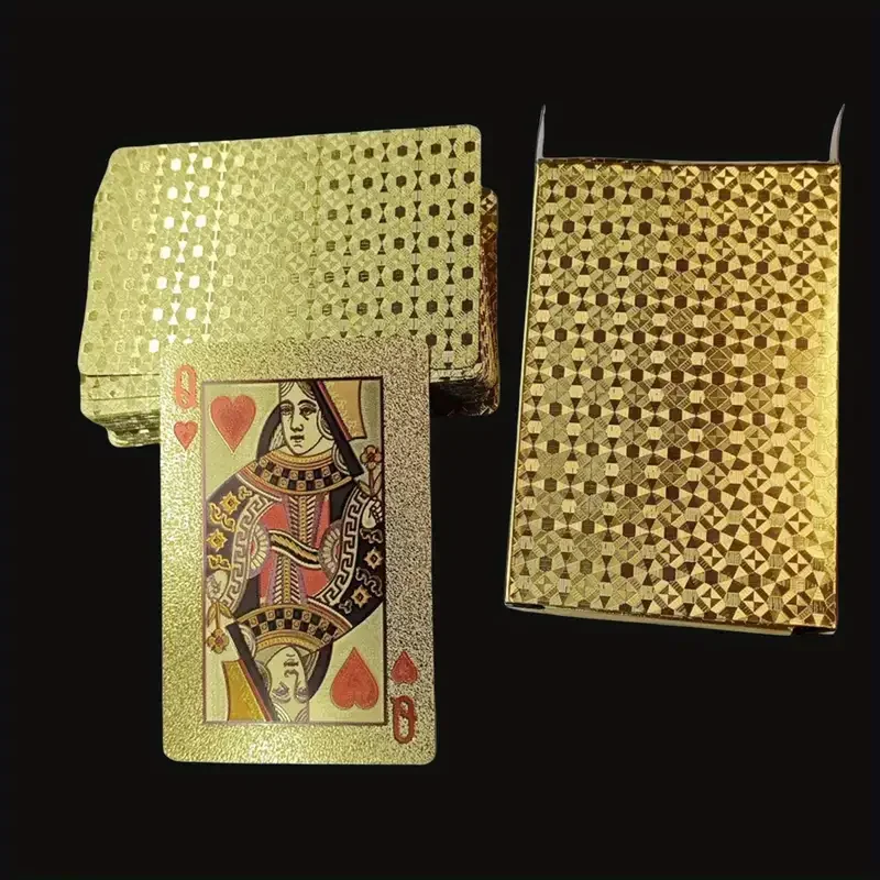 Golden Color Playing Card Game Card Group Waterproof Poker Suit Magic Dmagic Package Board Game Gift Collection Image 7