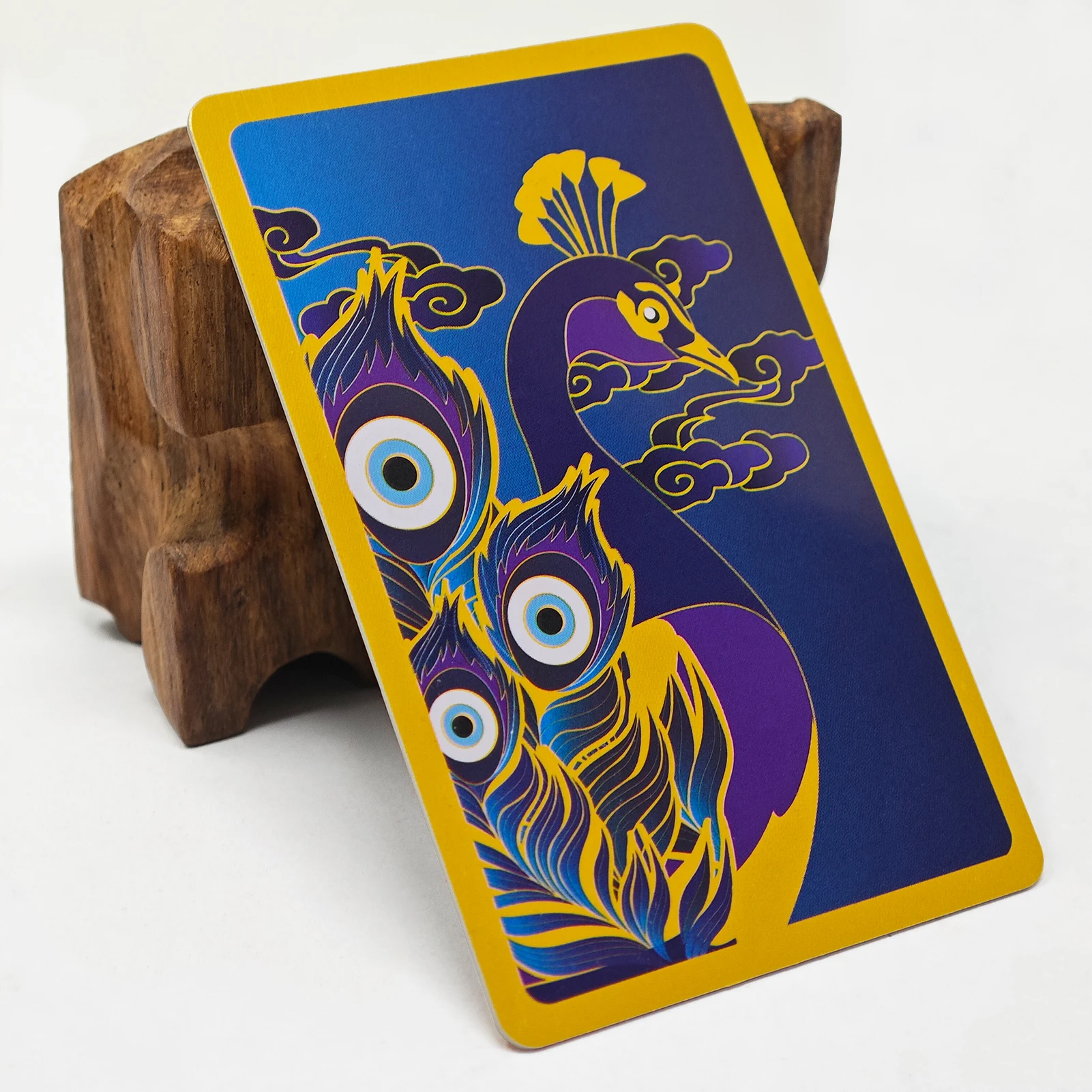 Ornament Crafts Feng Shui Magic Peacock Card Amulet Chinese Blessing Gifts Good Luck