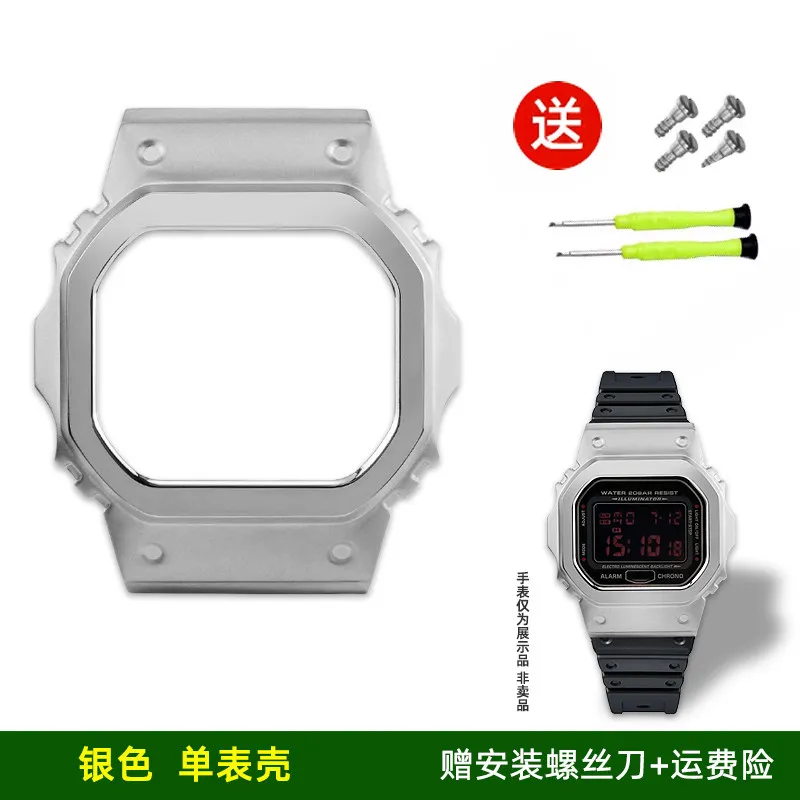 Enhanced Titanium Alloy Metal Case Mod Kit with Stainless Steel Bezel and Watchband + Tool