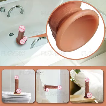 Realistic Dildos for Woman Female Thrusting Strap on Dildo Penis Anal Butt Plug Dildofor Women Men Erotic Couple Sex Toys Adults 5