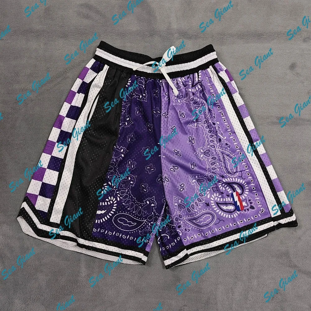 American Basketball Shorts Men's Sport Retro Cotton Personality Lightning Quarter Quarter Pants Lakers Warriors Ball Pants