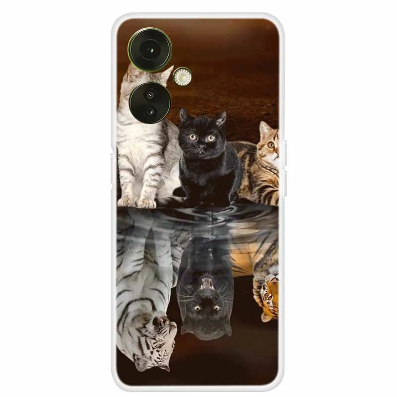 Clear TPU Soft Silicone Phone Case with Adorable Cats Design for OnePlus Nord CE 3 Lite 5G